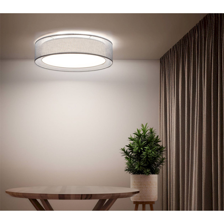 Plafonnier double rond en tissu Puro
