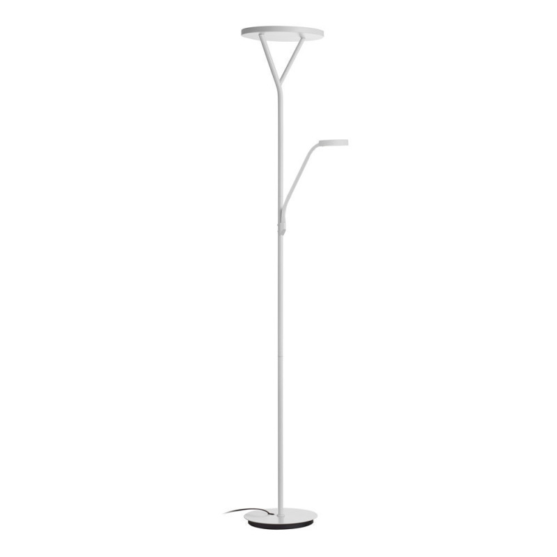 Lampadaire led avec liseuse blanc mat Plano