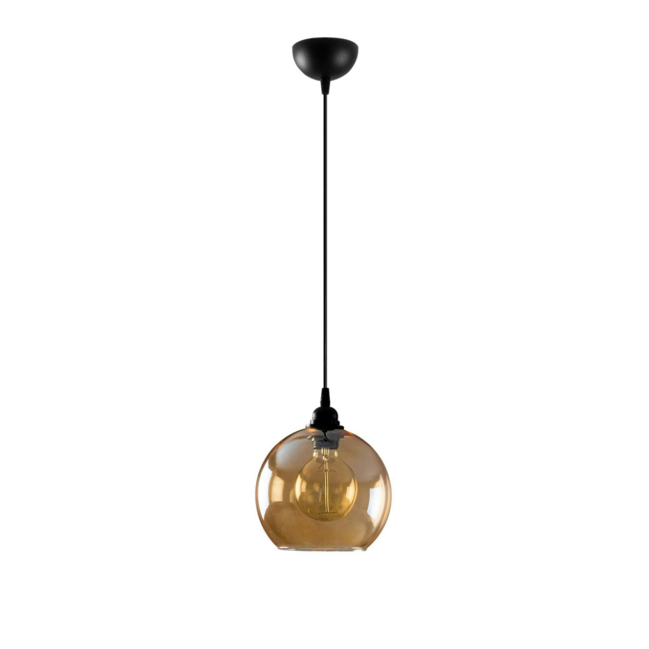 Suspension en verre doré forme globe Ø20 cm SIVAS