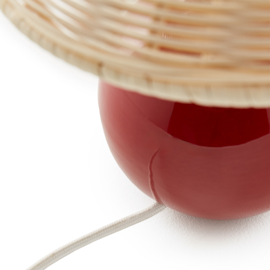 Lampe à poser céramique et rotin, Alios