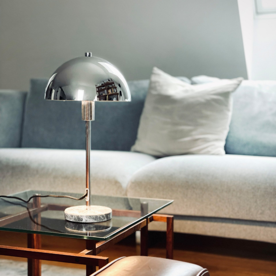 Lampe à poser Stockholm chrome, marbre