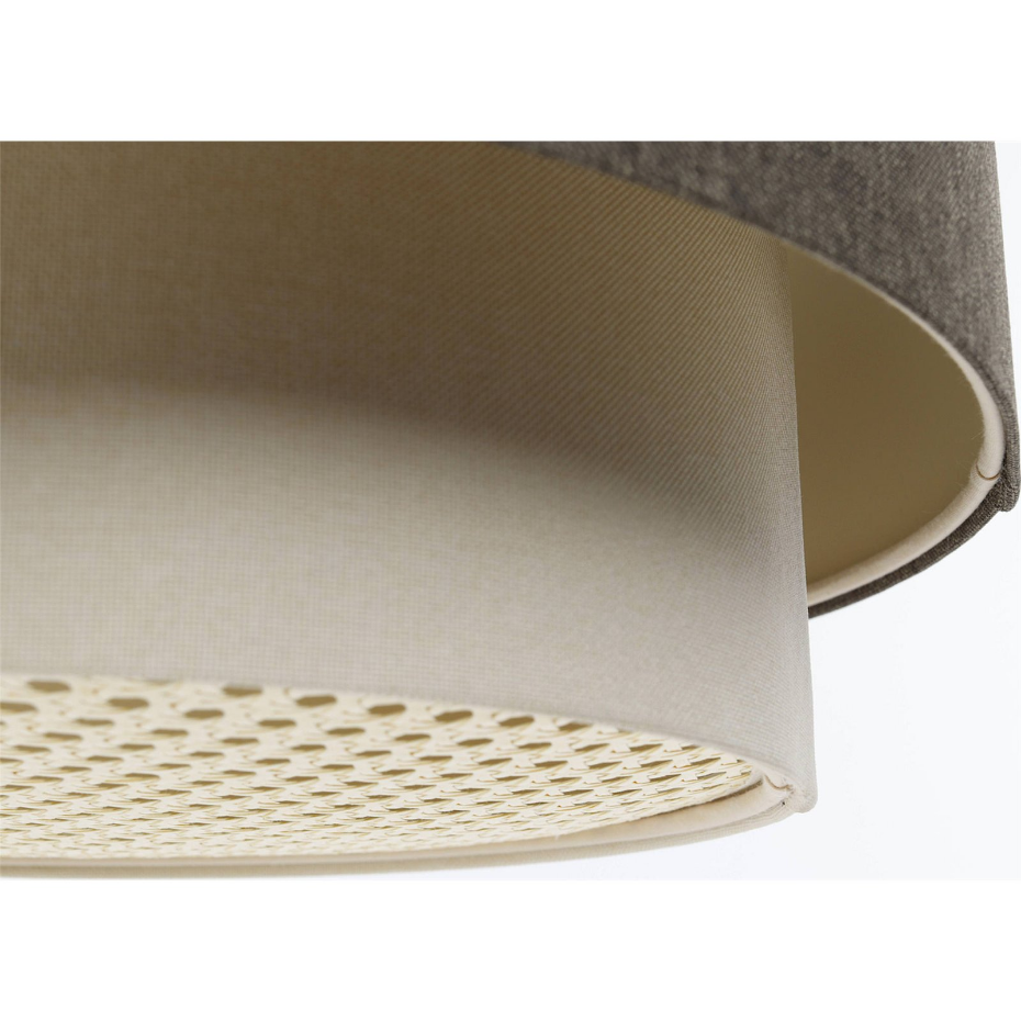 Suspension en tissu et rotin ronde Boho Elegant