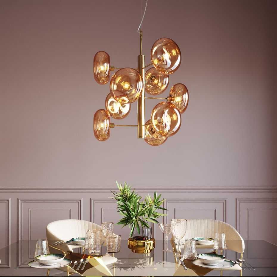 Suspension en verre et acier, HEADLIGHT