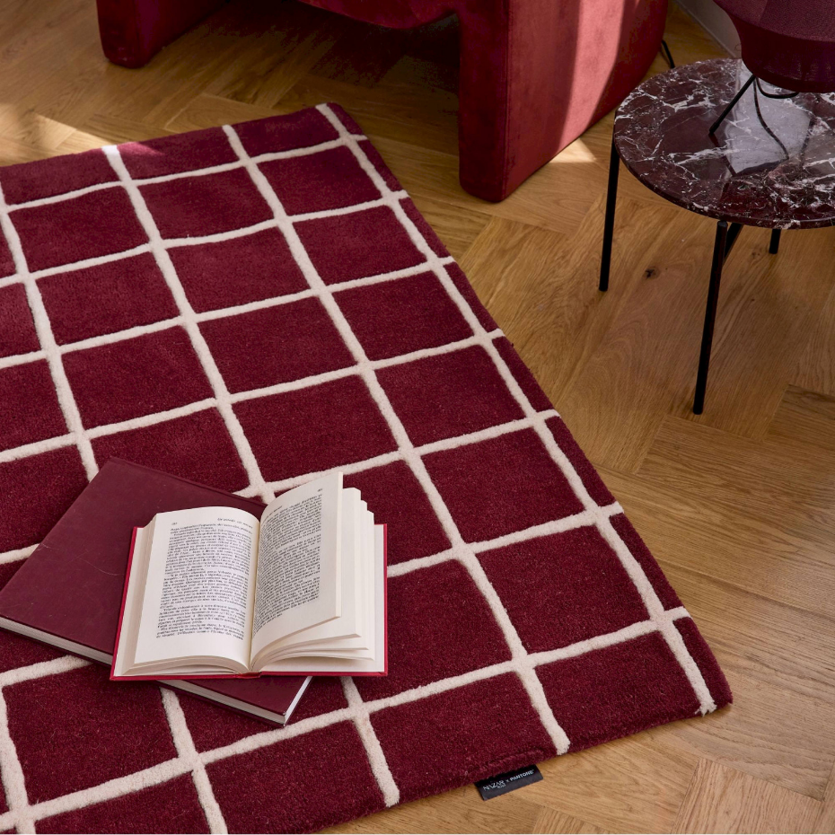Tapis en laine et coton fait main  d'orage
