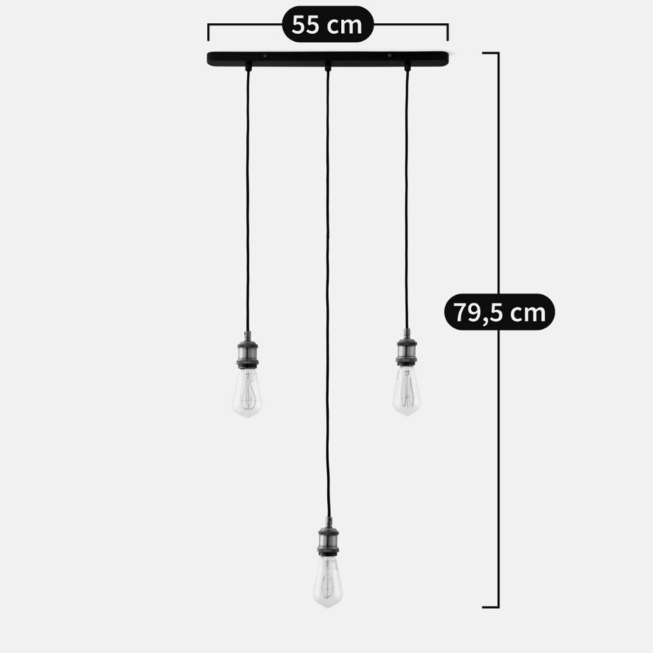 Suspension grappe métal fer et tissu, Palatina