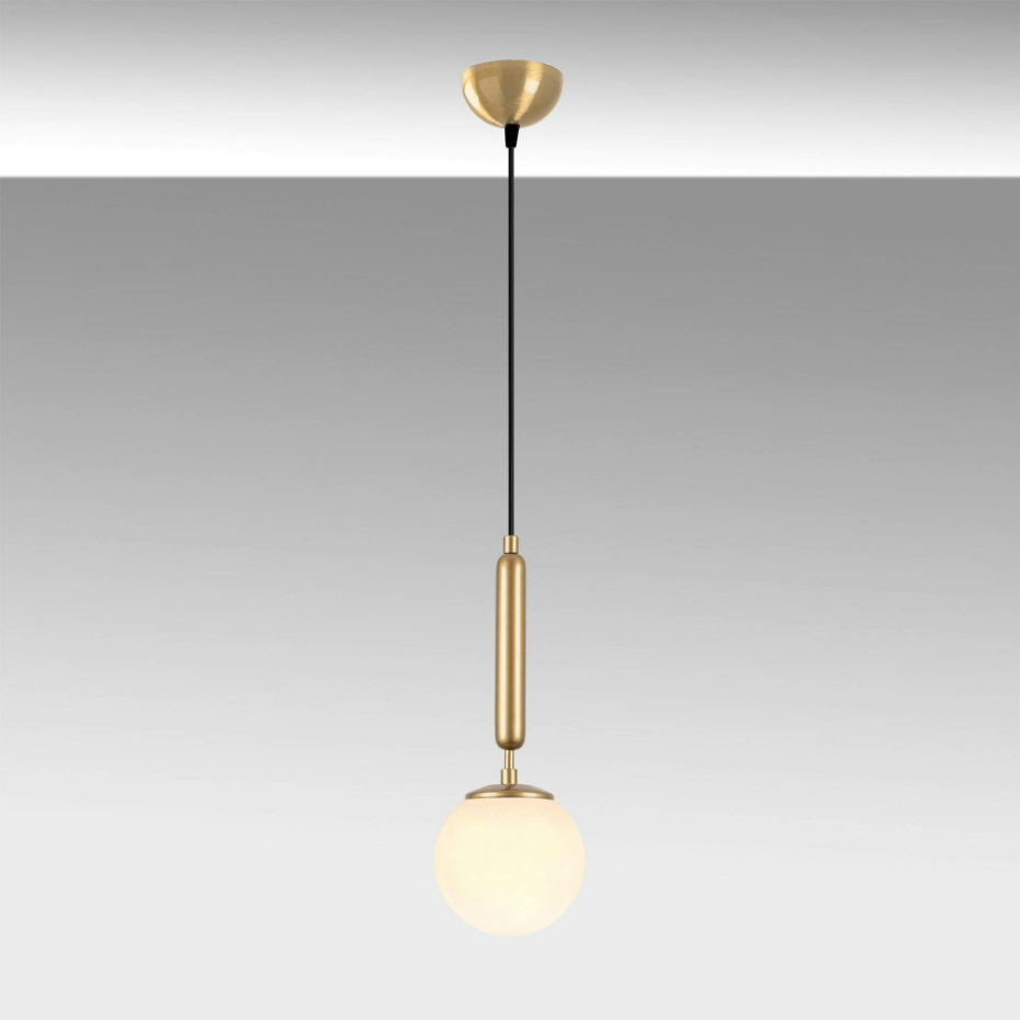 Suspension de chambre – globe blanc et or SIERRE