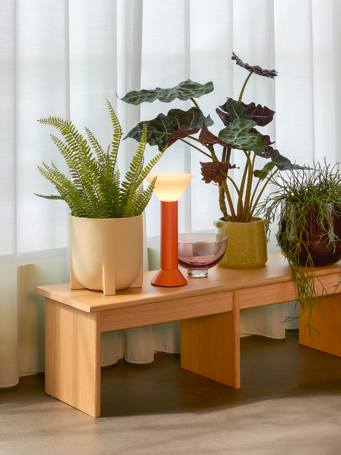 Lampe portable en verre et fer FLASH