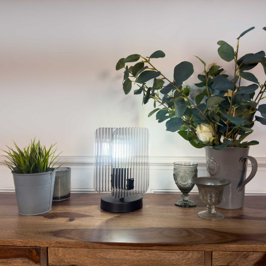 Lampe à poser en verre et métal, BOSCA