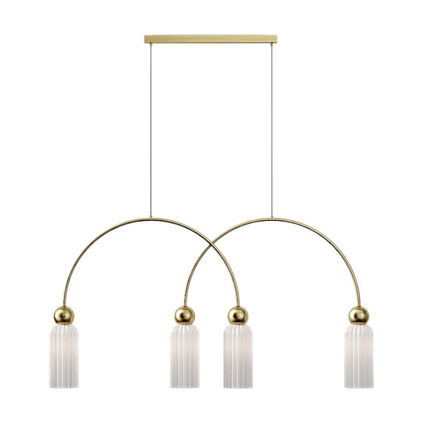 Suspension double arche 4 lampes rétro SOLANA