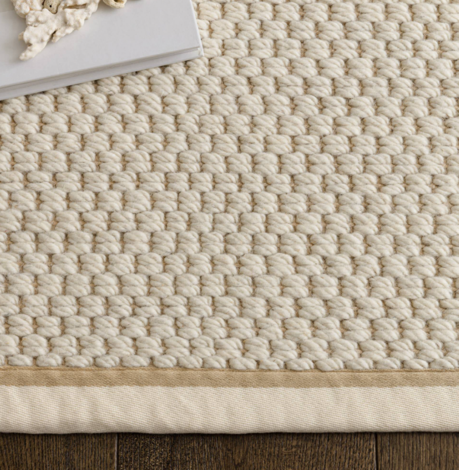 Tapis de salon moderne laine et jute ROKA