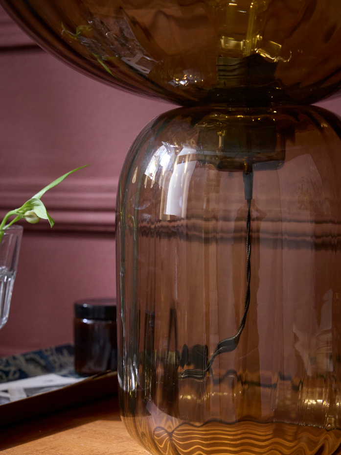 Lampe Martin en verre ciselé L