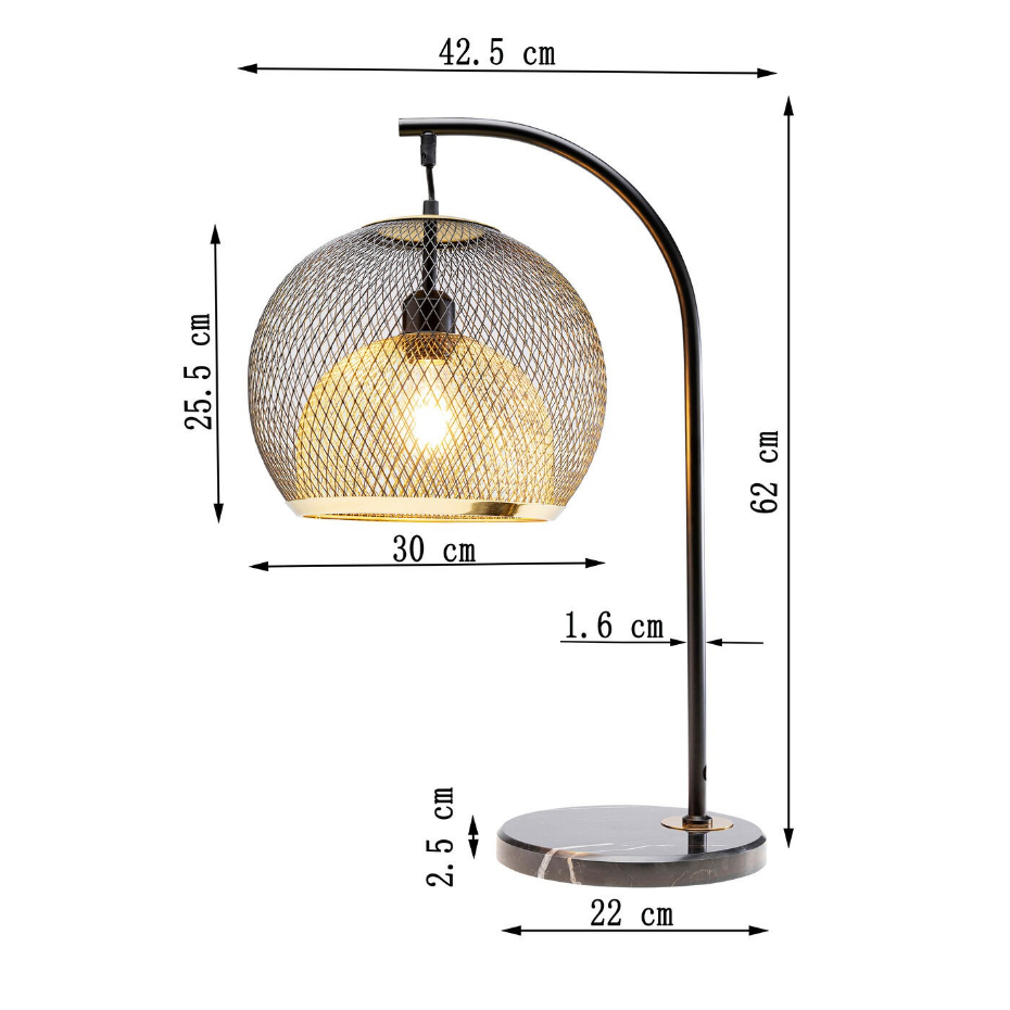 Lampe en acier et marbre, GRATO