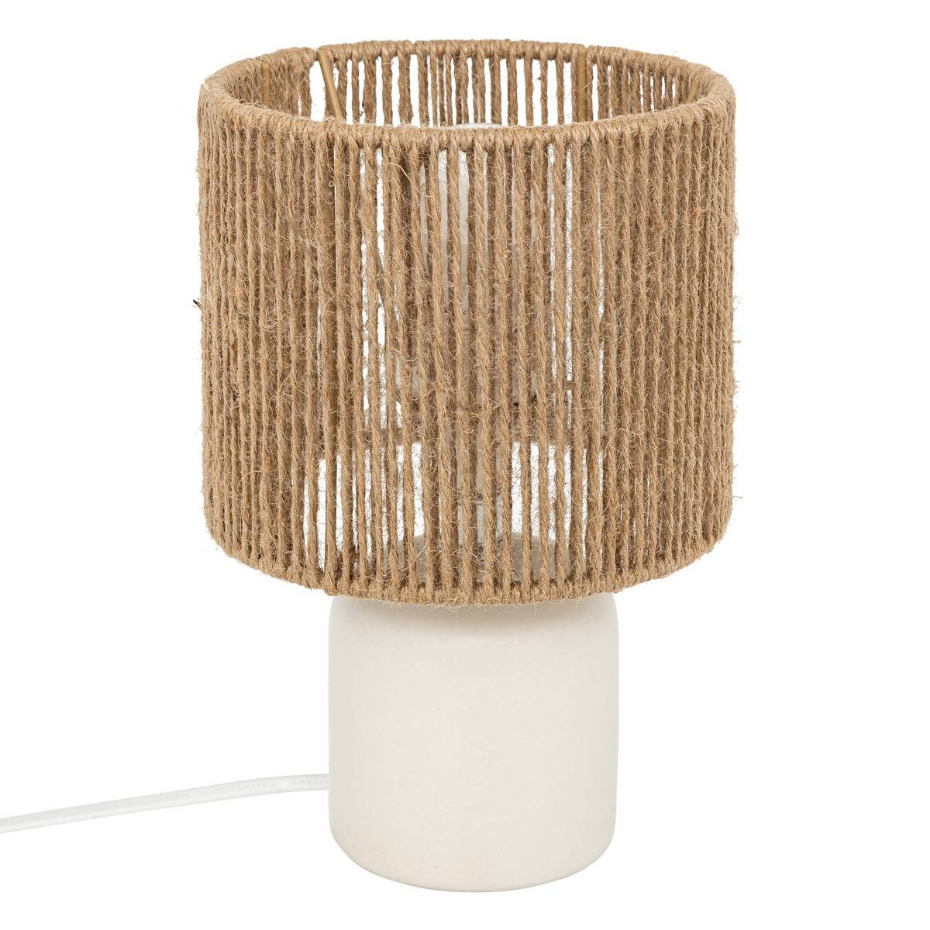 Lampe à poser céramique et chanvre KOBY