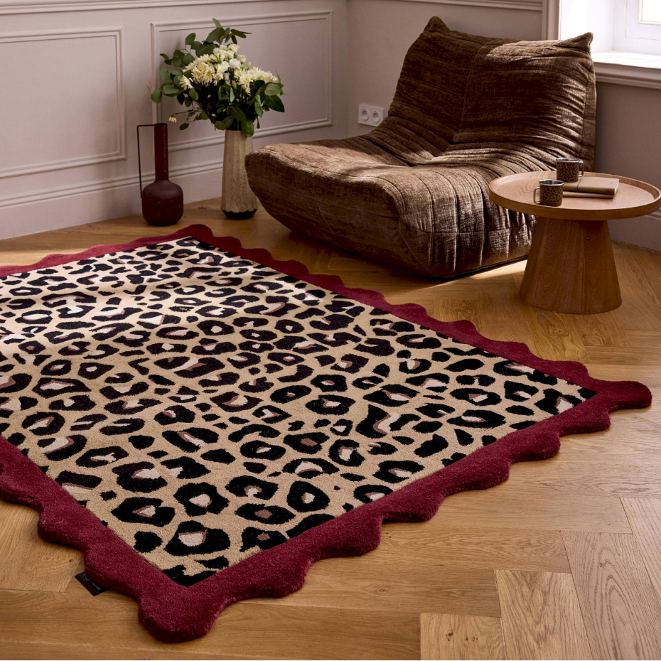 Tapis rectangulaire en laine et coton Âme fauve