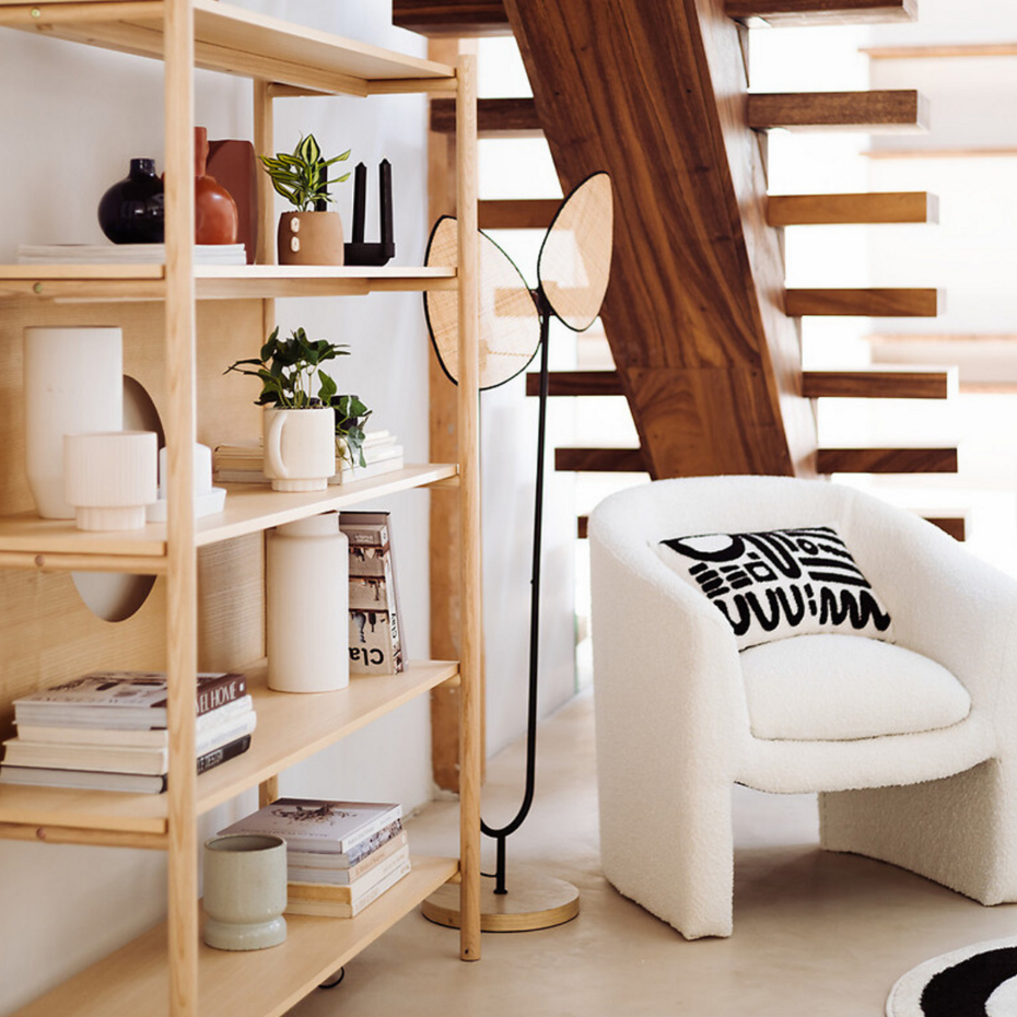 Lampadaire métal rotin OLME