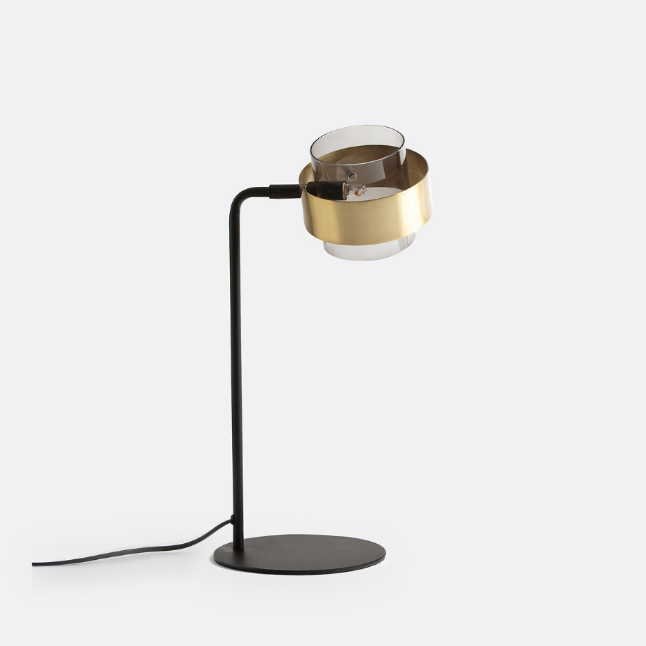 Lampe à poser verre et métal fer, Botello
