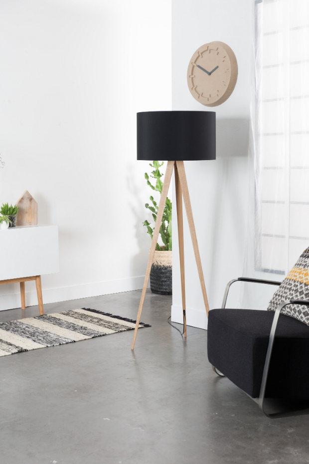 Lampadaire design en bois scandinave, TRIPOD WOOD