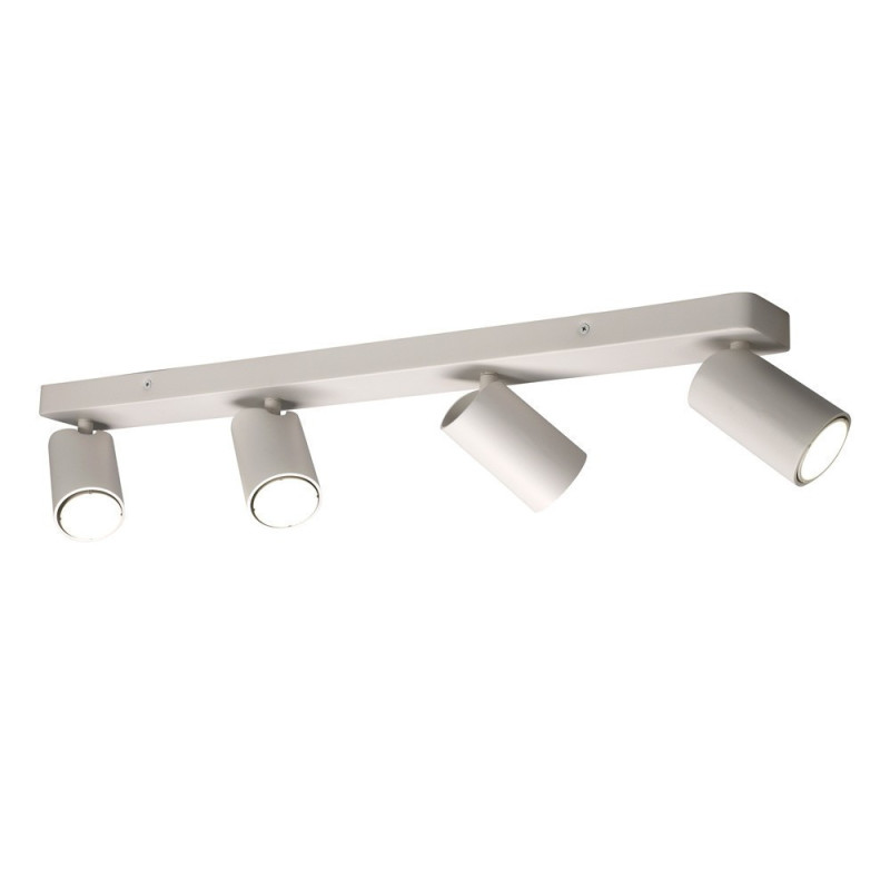 Rampe 4 Spots Métal Blanc Gu10 Orientables Sally