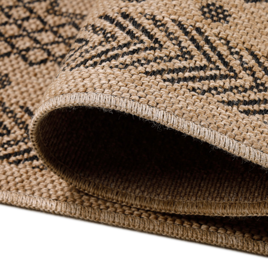 Tapis intérieur extérieur aspect jute à motif mandala DHAKA
