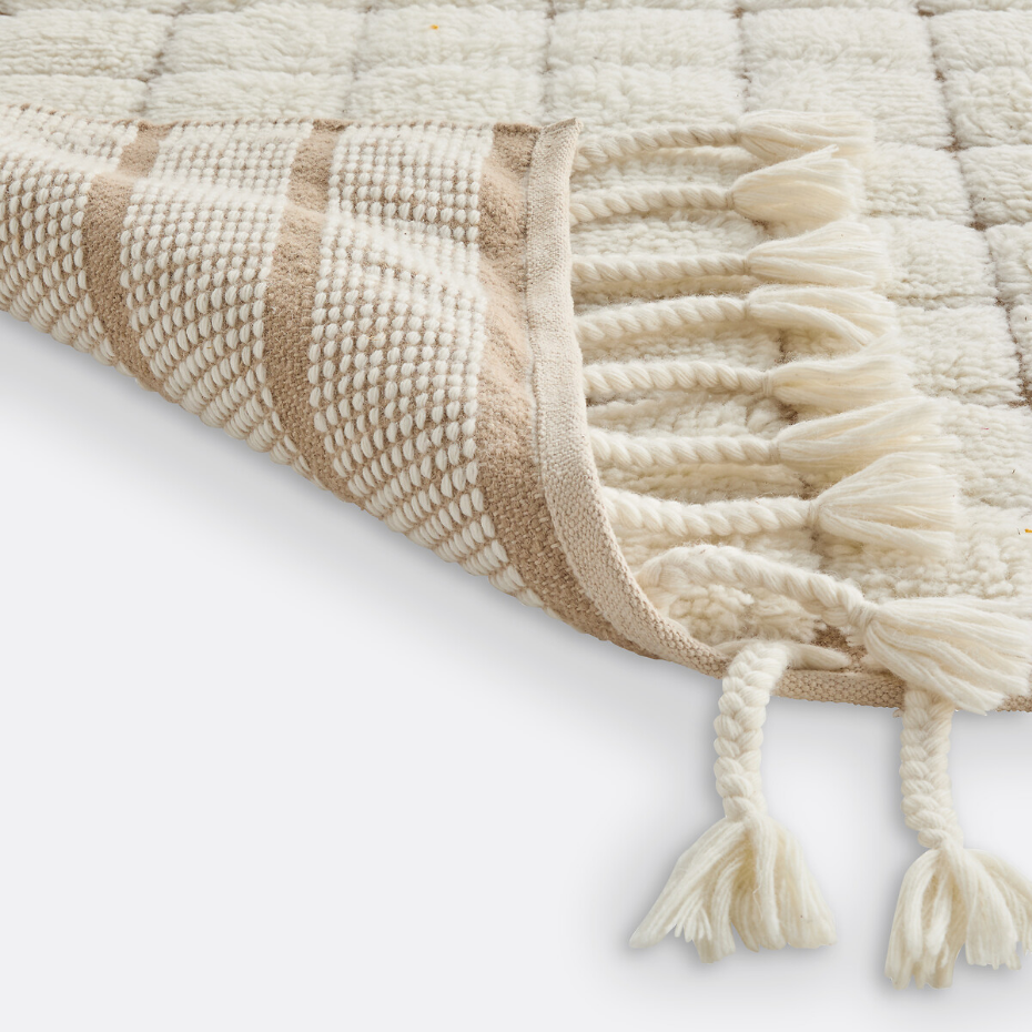 Tapis laine motifs damiers, Ladama