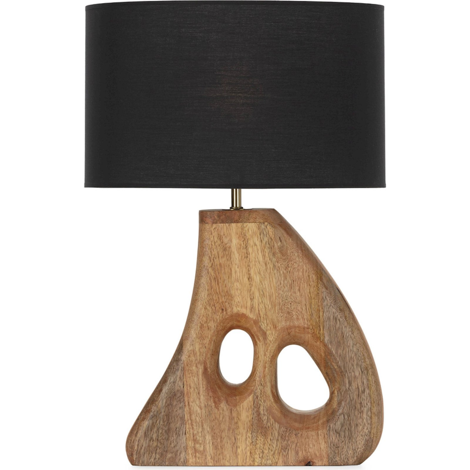 Lampe de table en bois de manguier forme organique