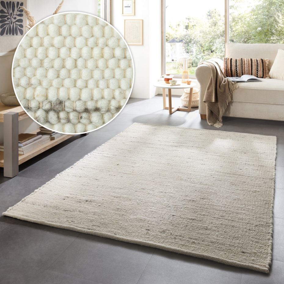 Tapis en laine chiné réversible tissé à la main - Alm Glueck