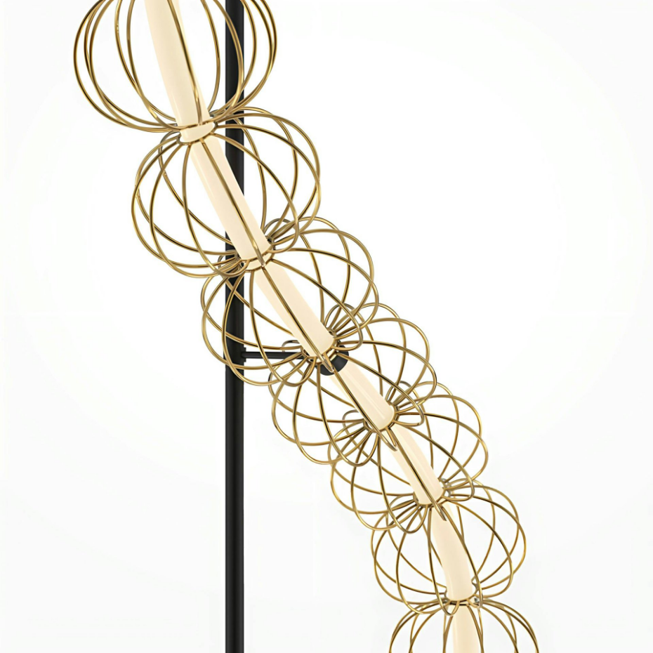 Lampadaire salon design – guirlande métal doré EDEN