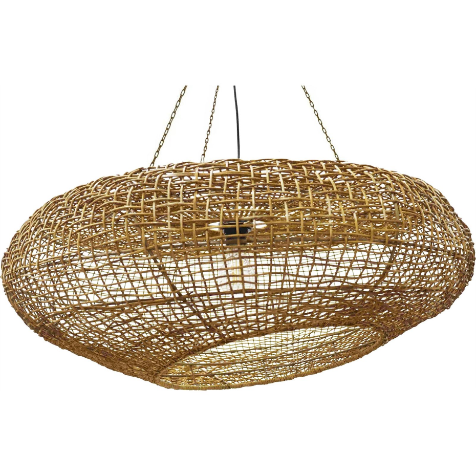 Suspension en rotin rond