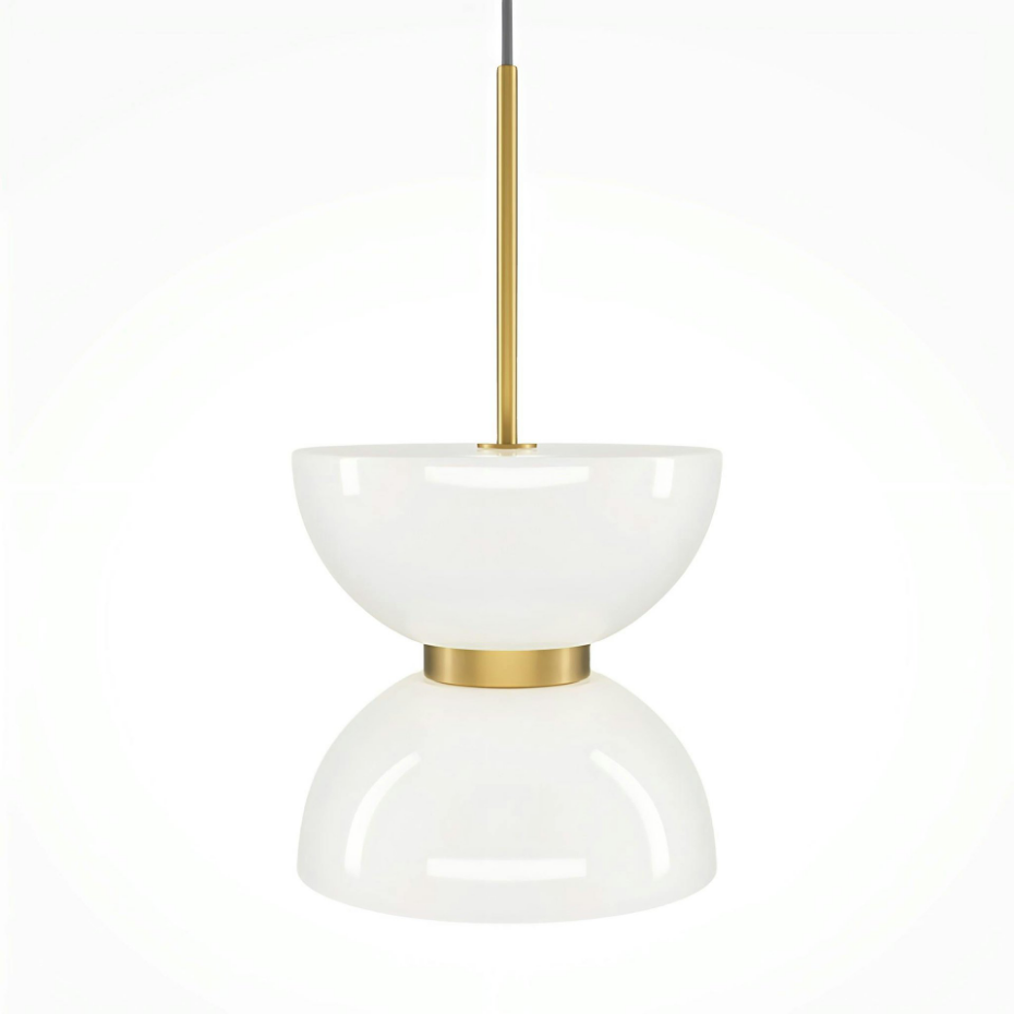 Suspension moderne métal/verre forme sablier ENID