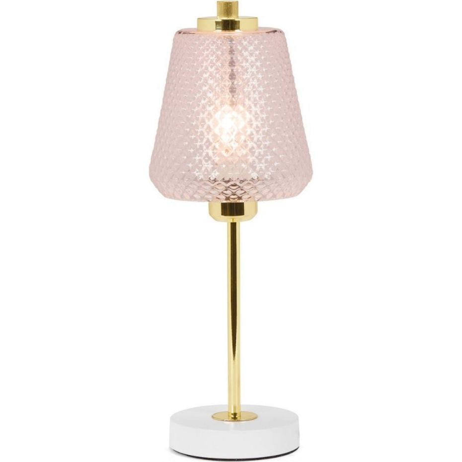 Lampe de table ronde en métal et verre