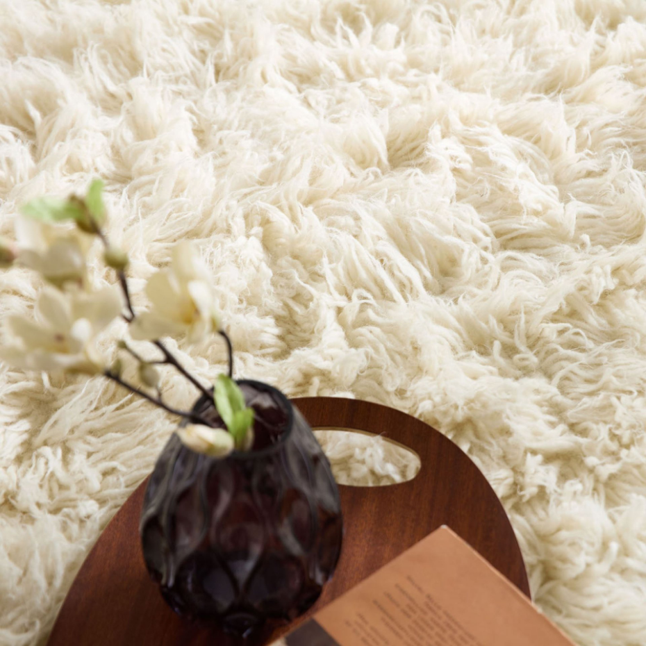 Tapis grec original flokati en laine tissé main - Flokos 1250