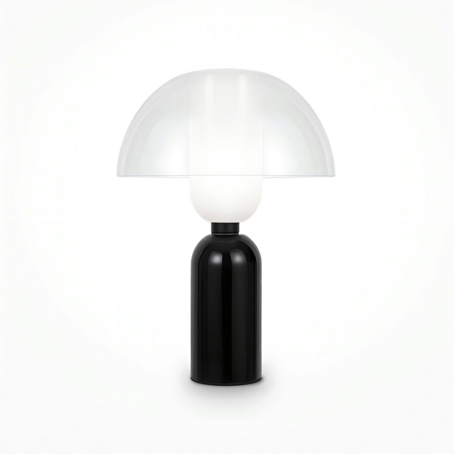Lampe de salon noire rétro – verre et céramique WINDER