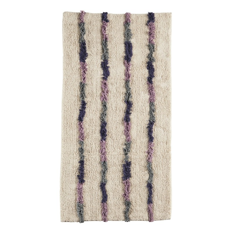 Tapis rayé tufté coton