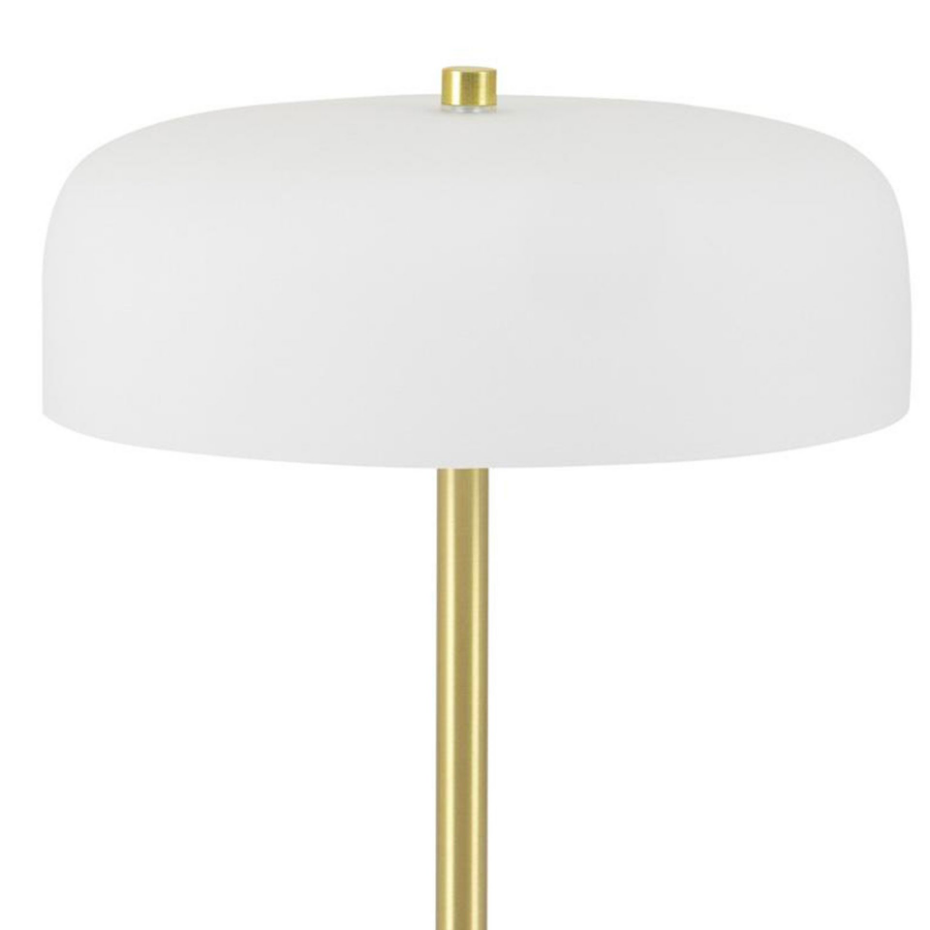 Lampe à poser en métal blanc et laiton doré 23.5x23.5x32cm