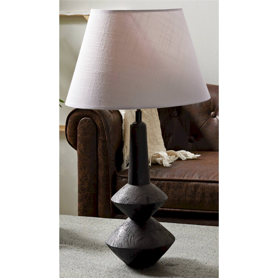 Lampe de table en bois forme ronde