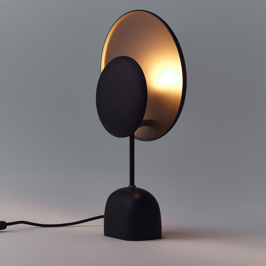 Lampe à poser, métal noir et moka, Naton