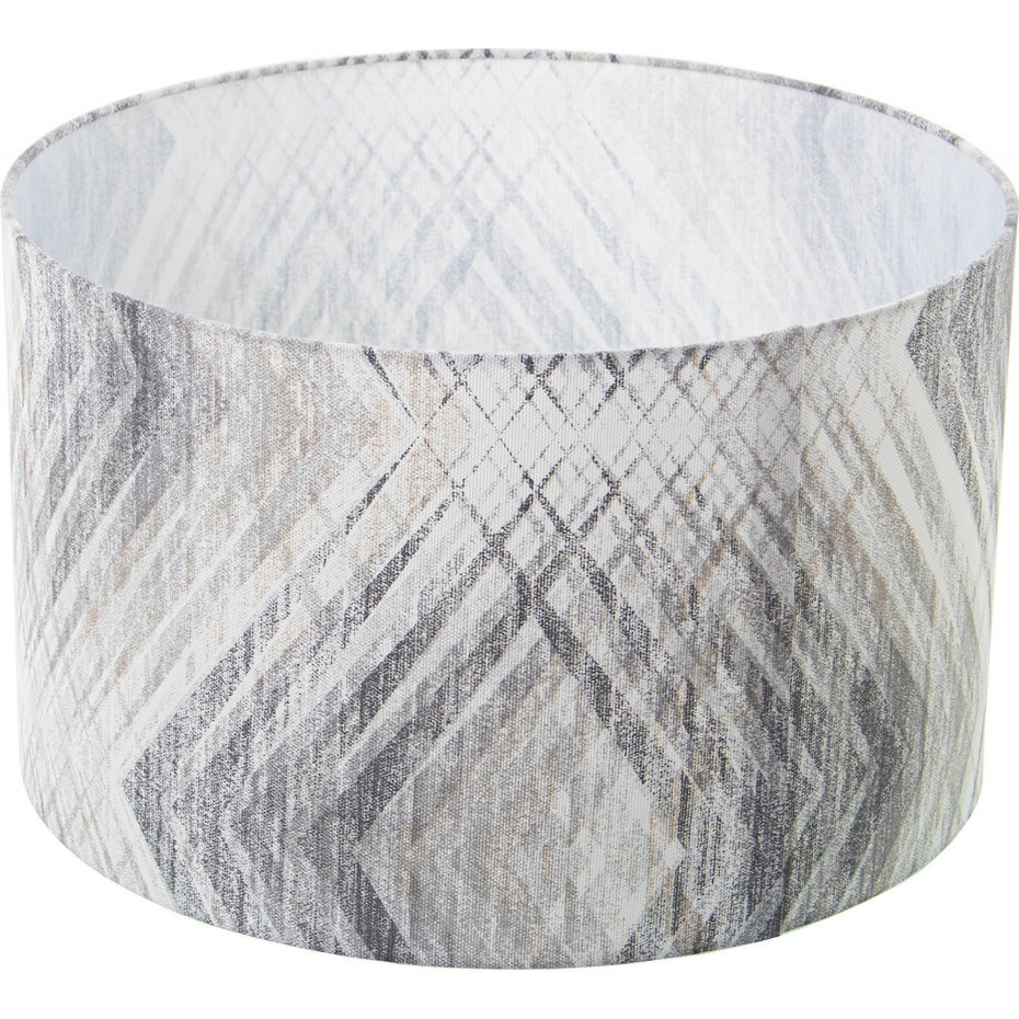 Abat-jour cylindrique en tissu motif textile 40x25 cm