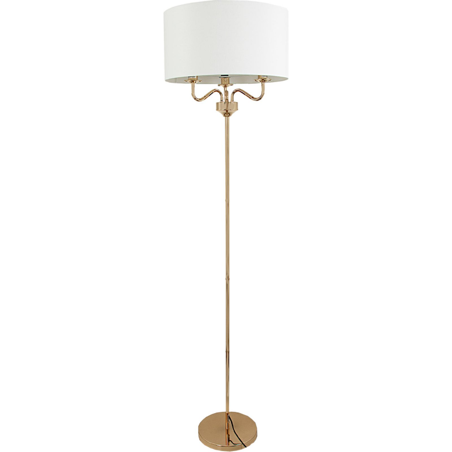 Lampadaire en métal rond avec abat-jour