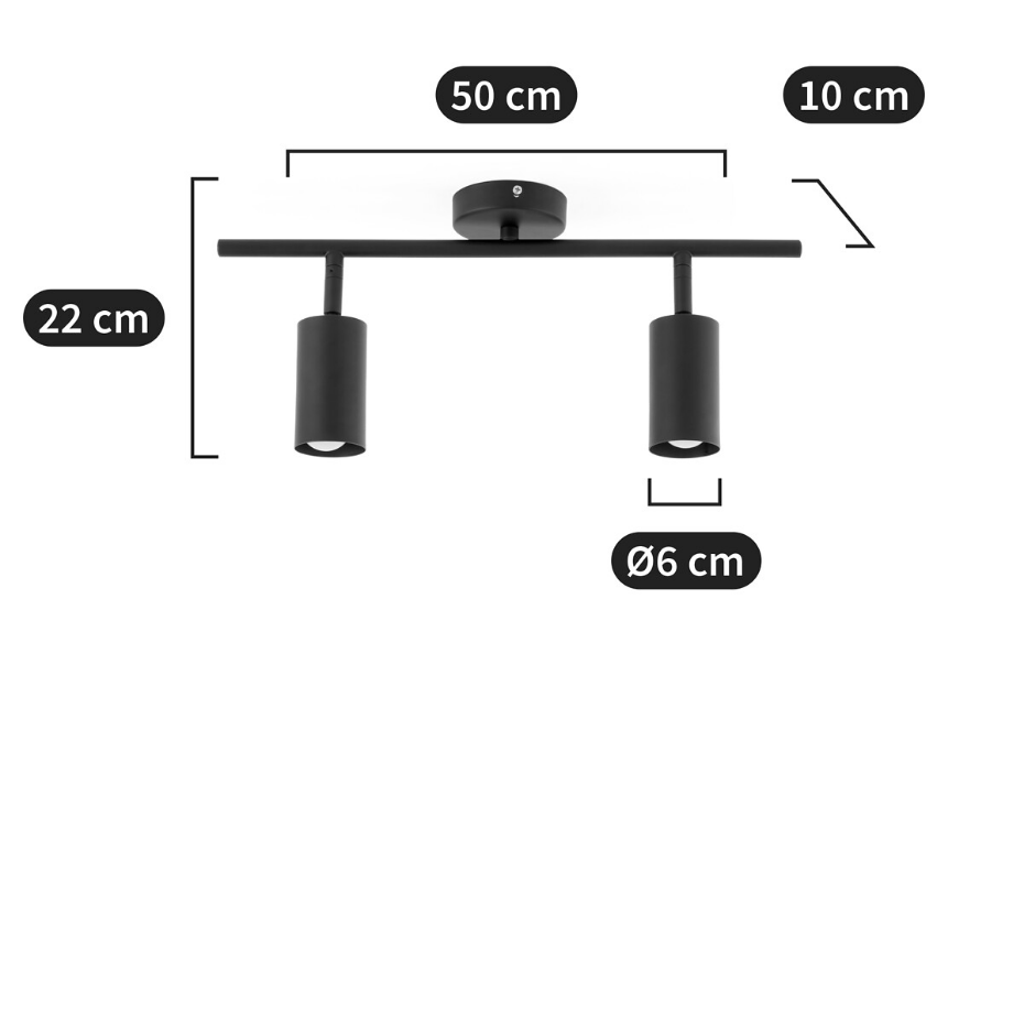 Plafonnier spot double orientable, Projoto