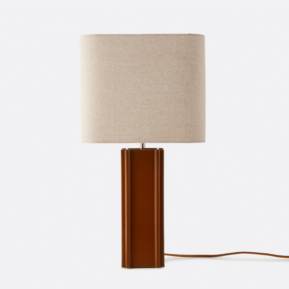 Lampe à poser en céramique et lin, BIMO