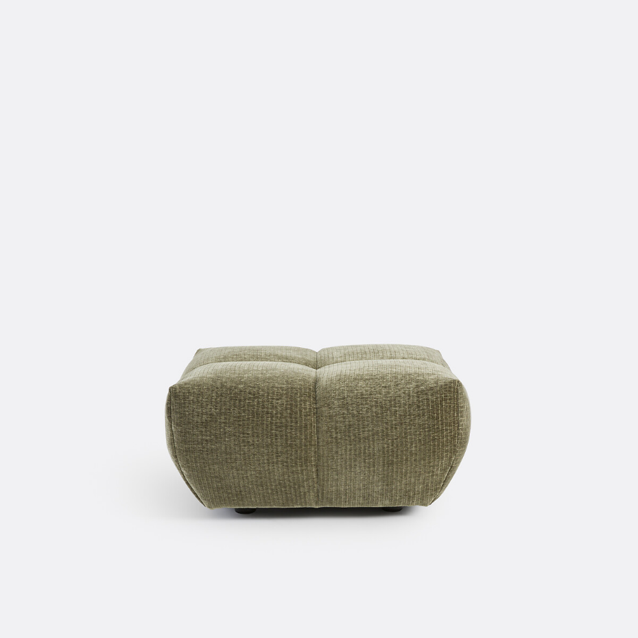 Pouf, velours côtelé vintage, L83 cm, Nuria
