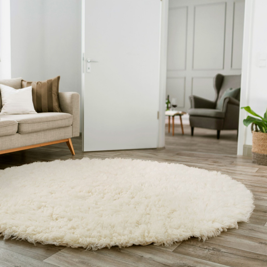 Tapis grec original flokati en laine tissé main - Flokos 1250