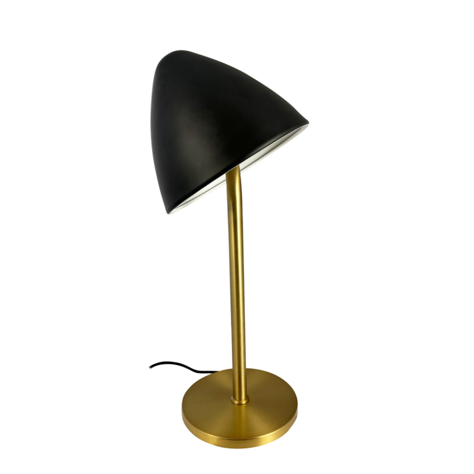 Lampe à poser en Métal, noir et laiton OULU