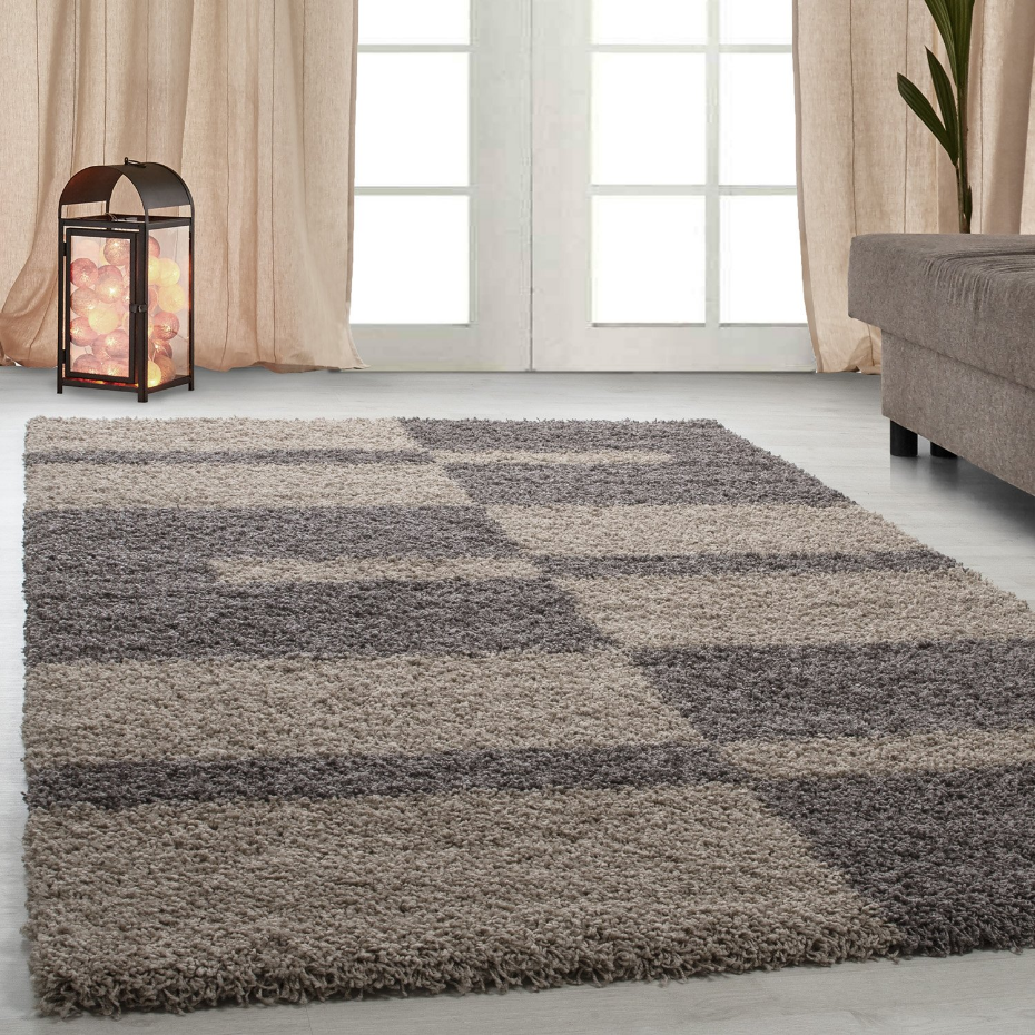 Tapis shaggy à motif géométrique GALA