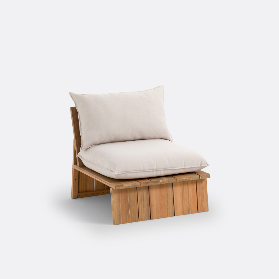 Fauteuil de jardin, acacia, Brut