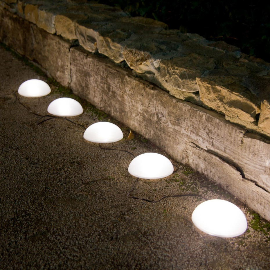5 Demi boules solaires à piquer HALF MOON ∅15cm