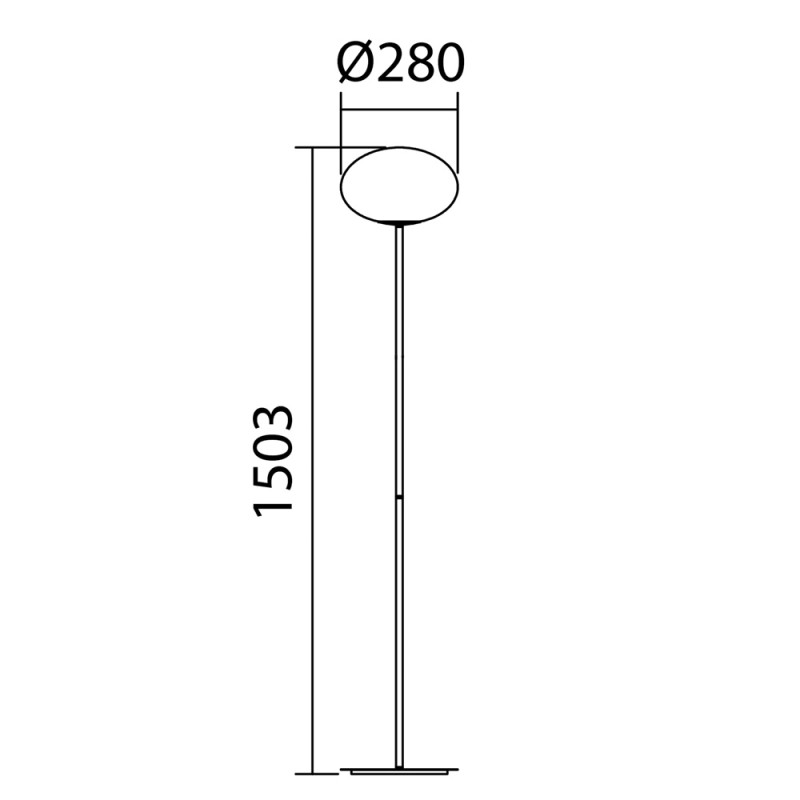 Lampadaire Press laiton mat et globe verre blanc