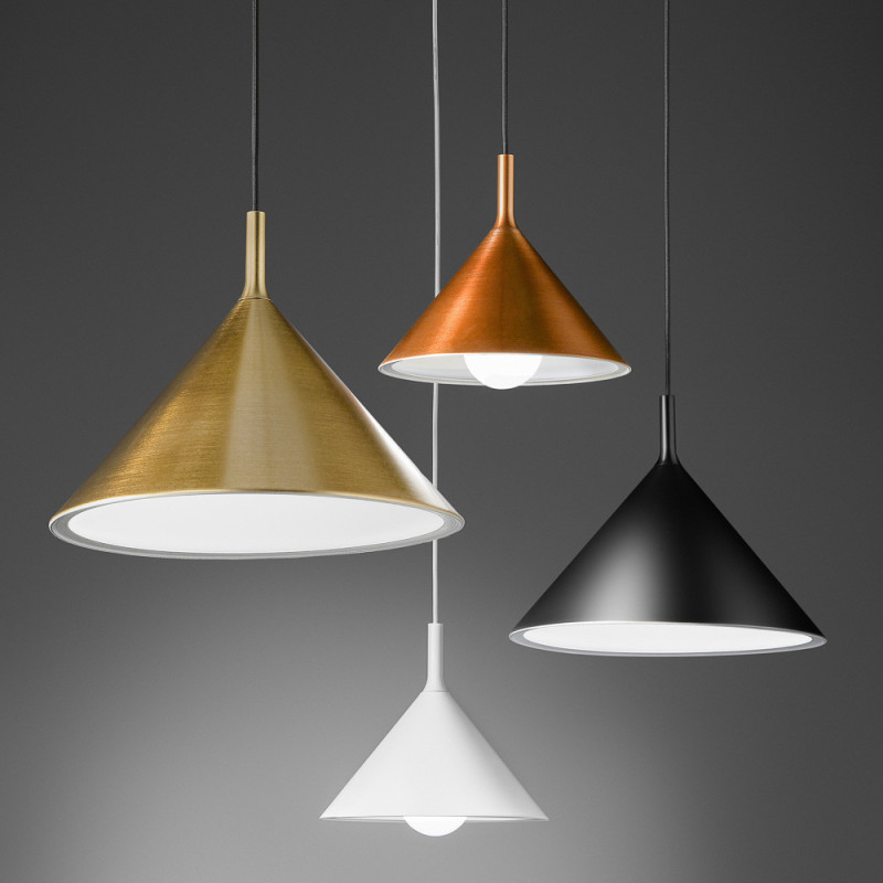 Suspension conique laiton Barbie D30 cm