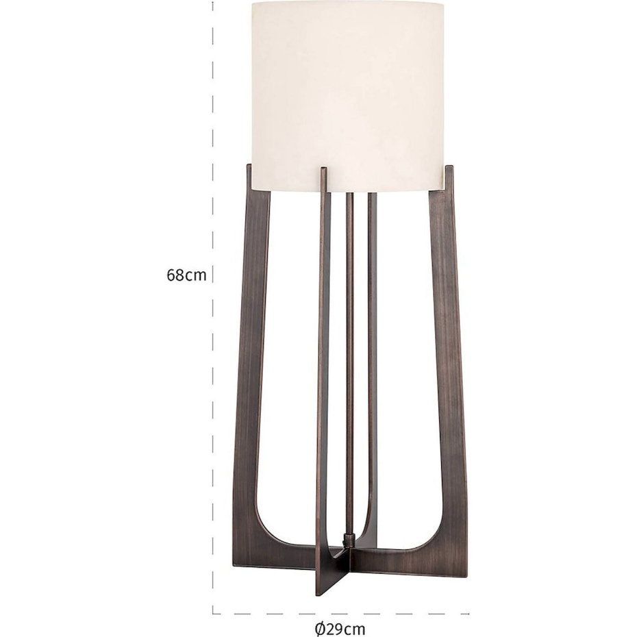 Lampe de table carrée en fer effet bronze et marbre