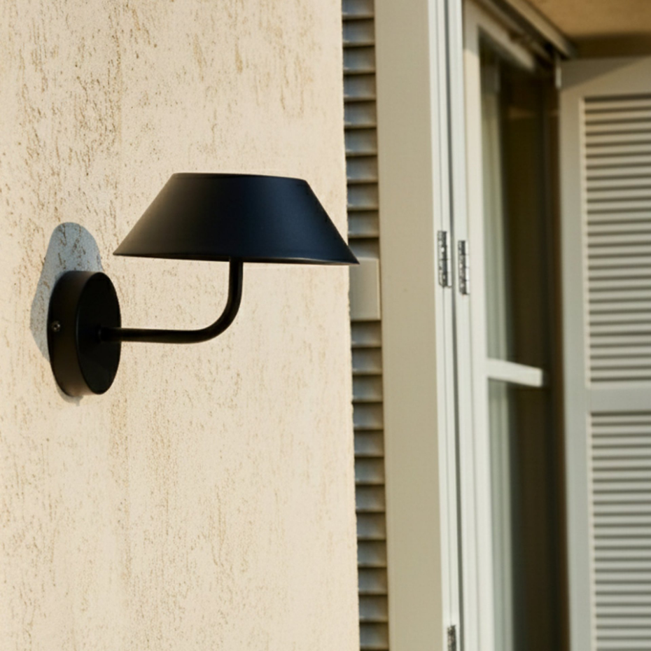 Applique murale solaire NERIO noir H19cm